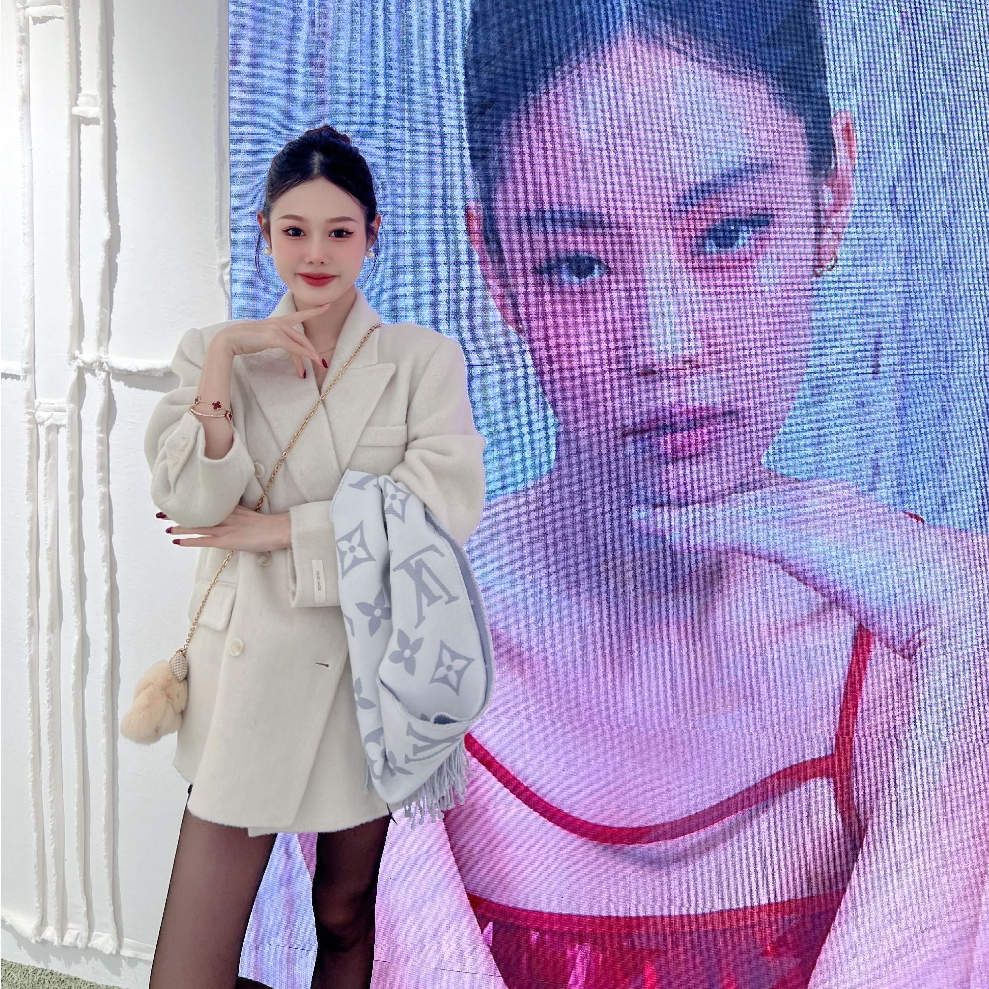 一只美娜【纯爱系列】秋冬款时尚长短款双面羊百搭气质大衣