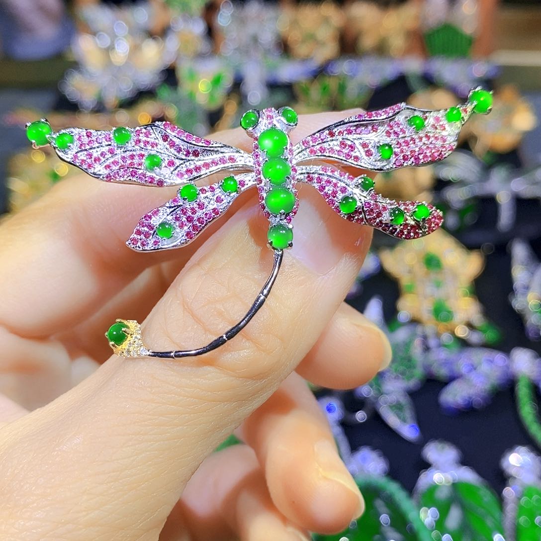 吊坠(不含链)银S925镶嵌翡翠