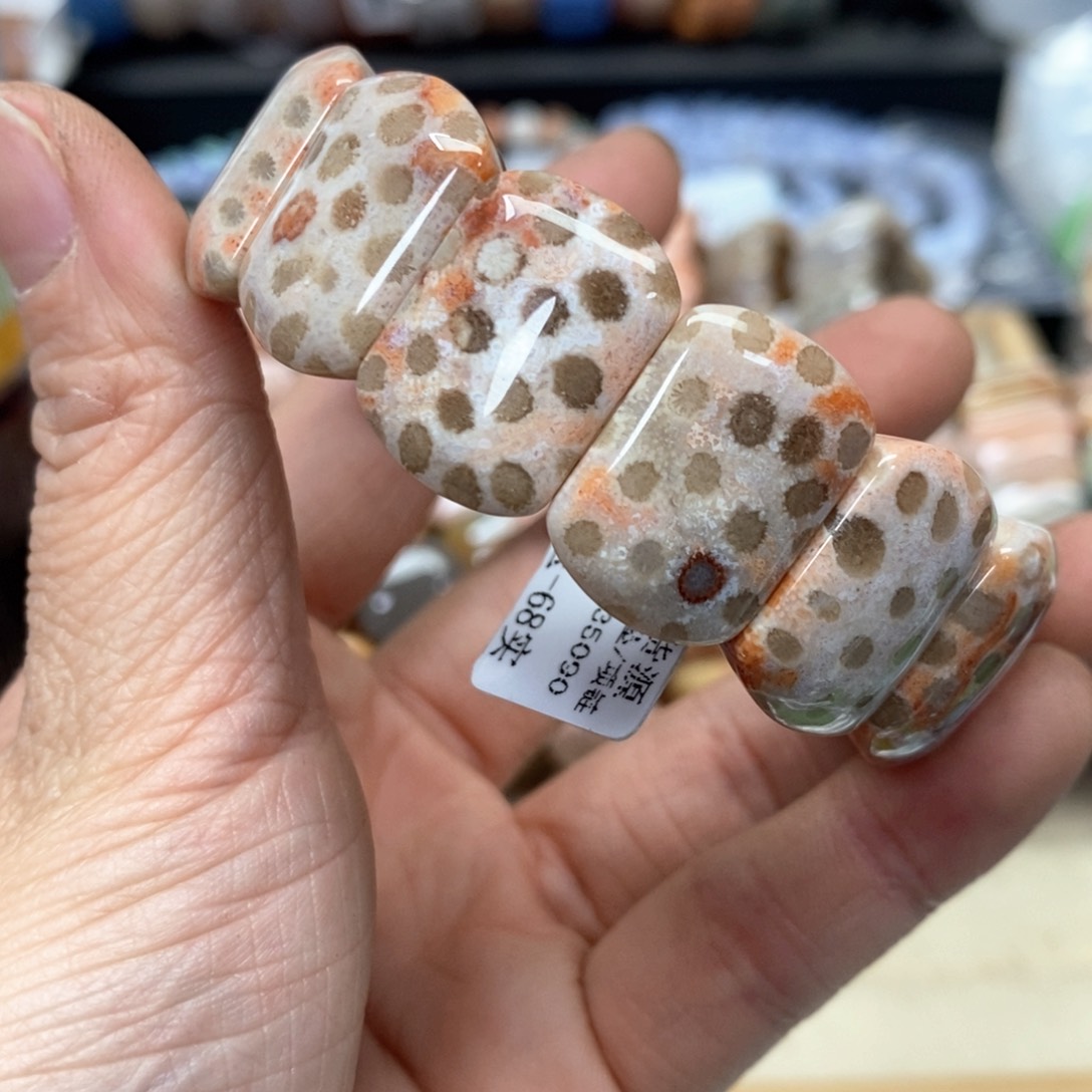 硅化珊瑚（珊瑚玉）手链未镶嵌熙*189