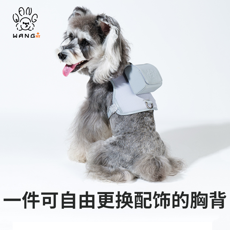 WANGPet汪家狗狗猫咪背心式胸背带遛狗牵引小型犬狗绳牵引绳配饰