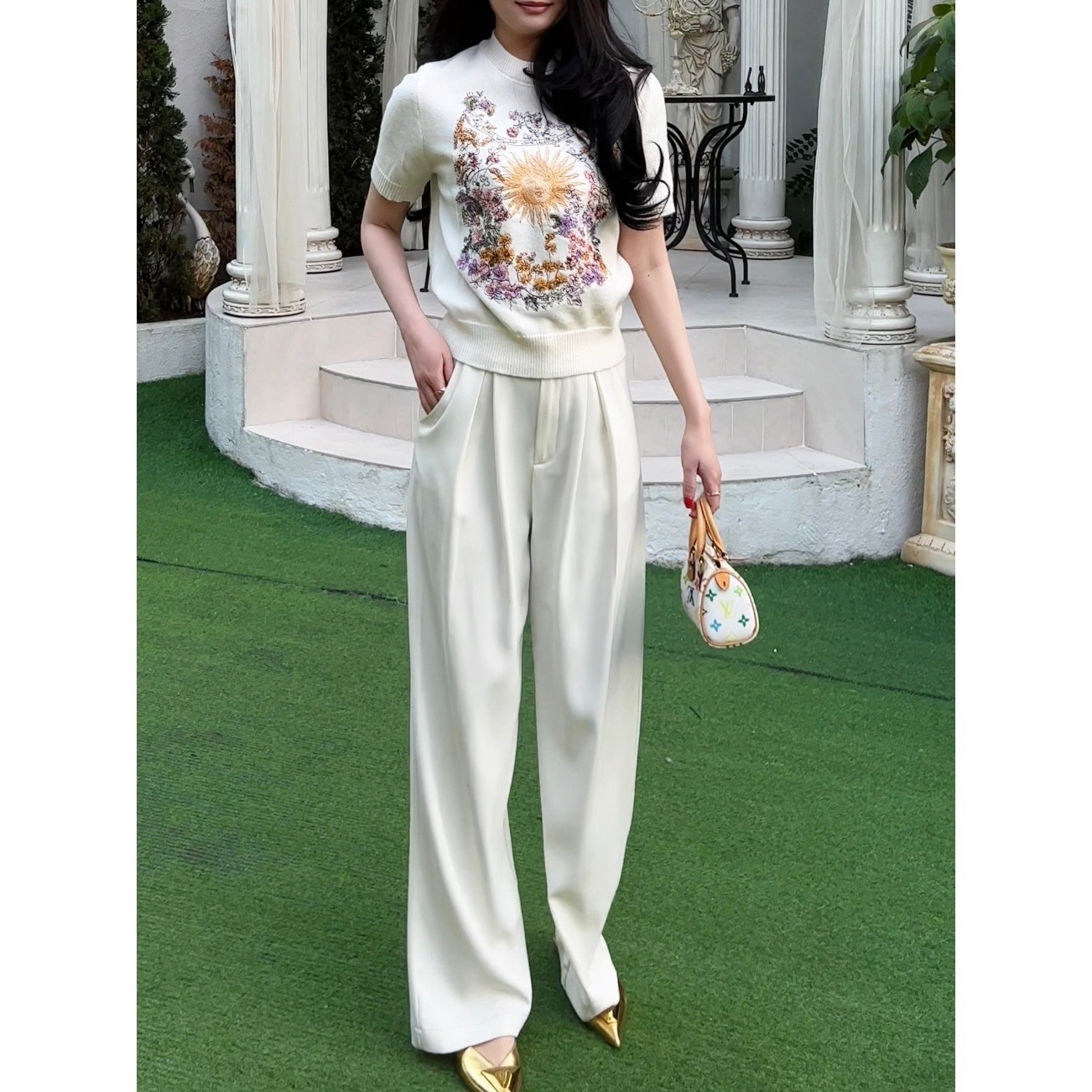 樺仔 D家高定羊毛刺绣针织衫女毛衣上衣外套设计感小众高级感