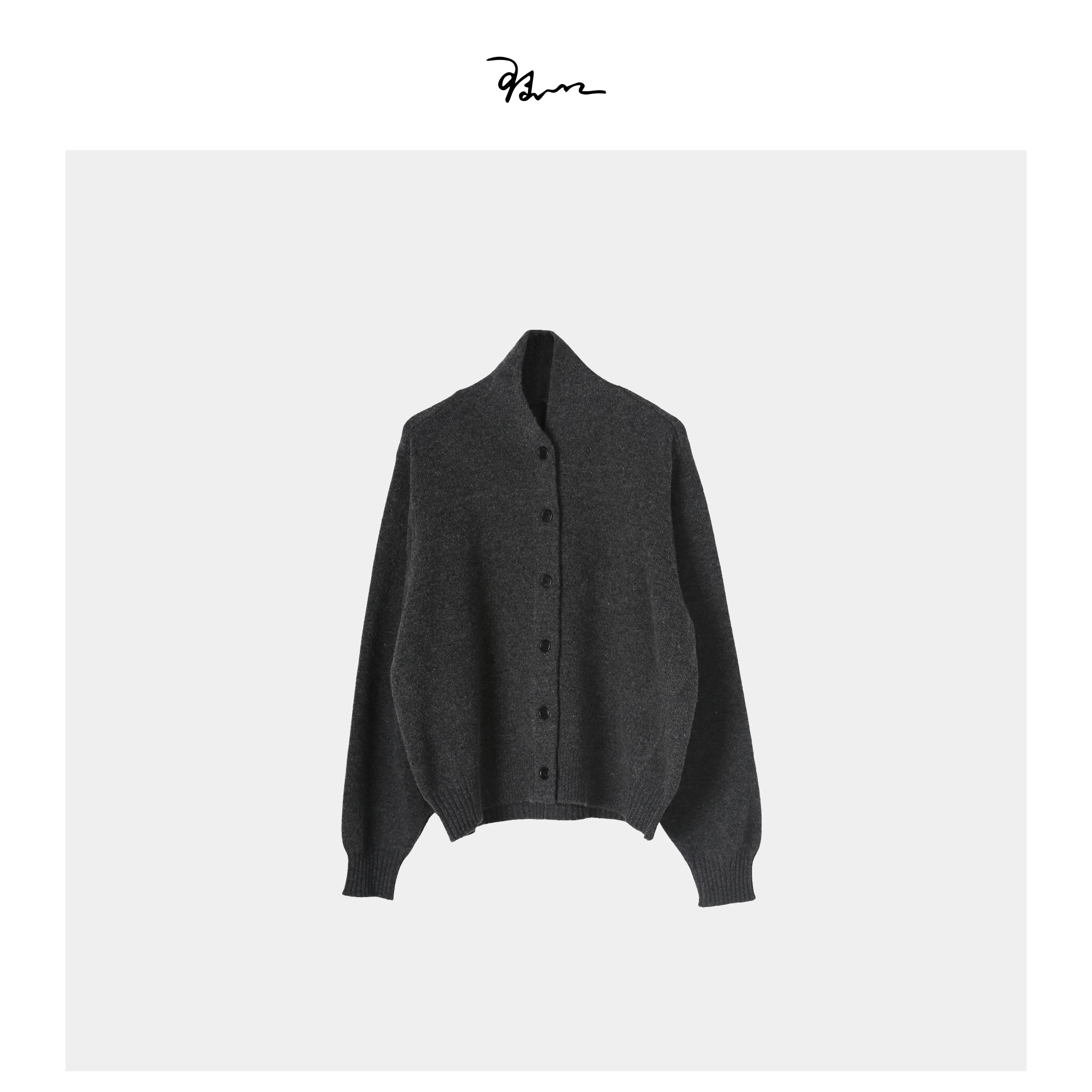 【烟雨】陆一口定制小众灰色针织毛衣开衫