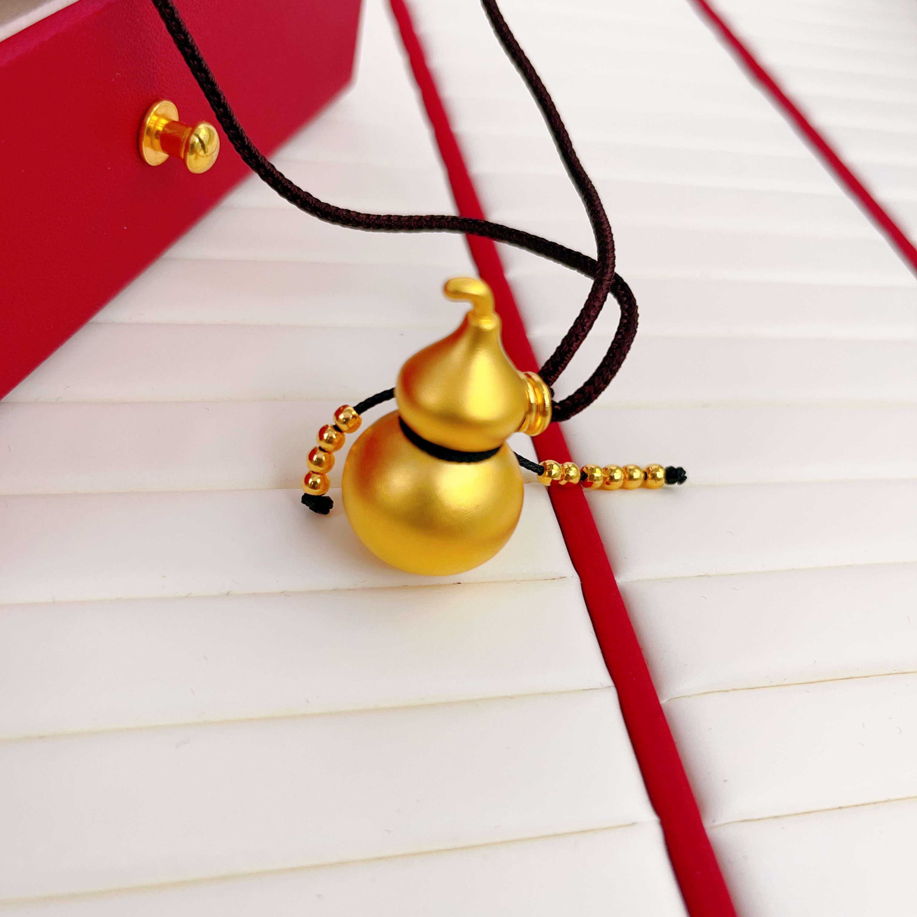 吊坠足银 外金内银古法葫芦吊坠复古挂坠精致