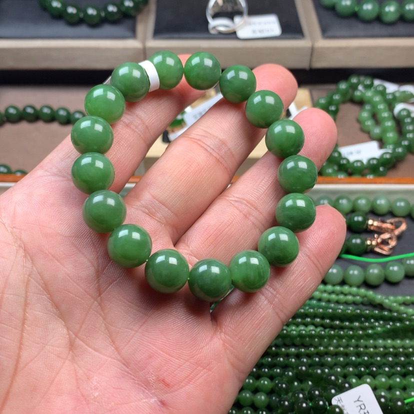 【闪购商品】和田玉（碧玉）手链未镶嵌三***参12