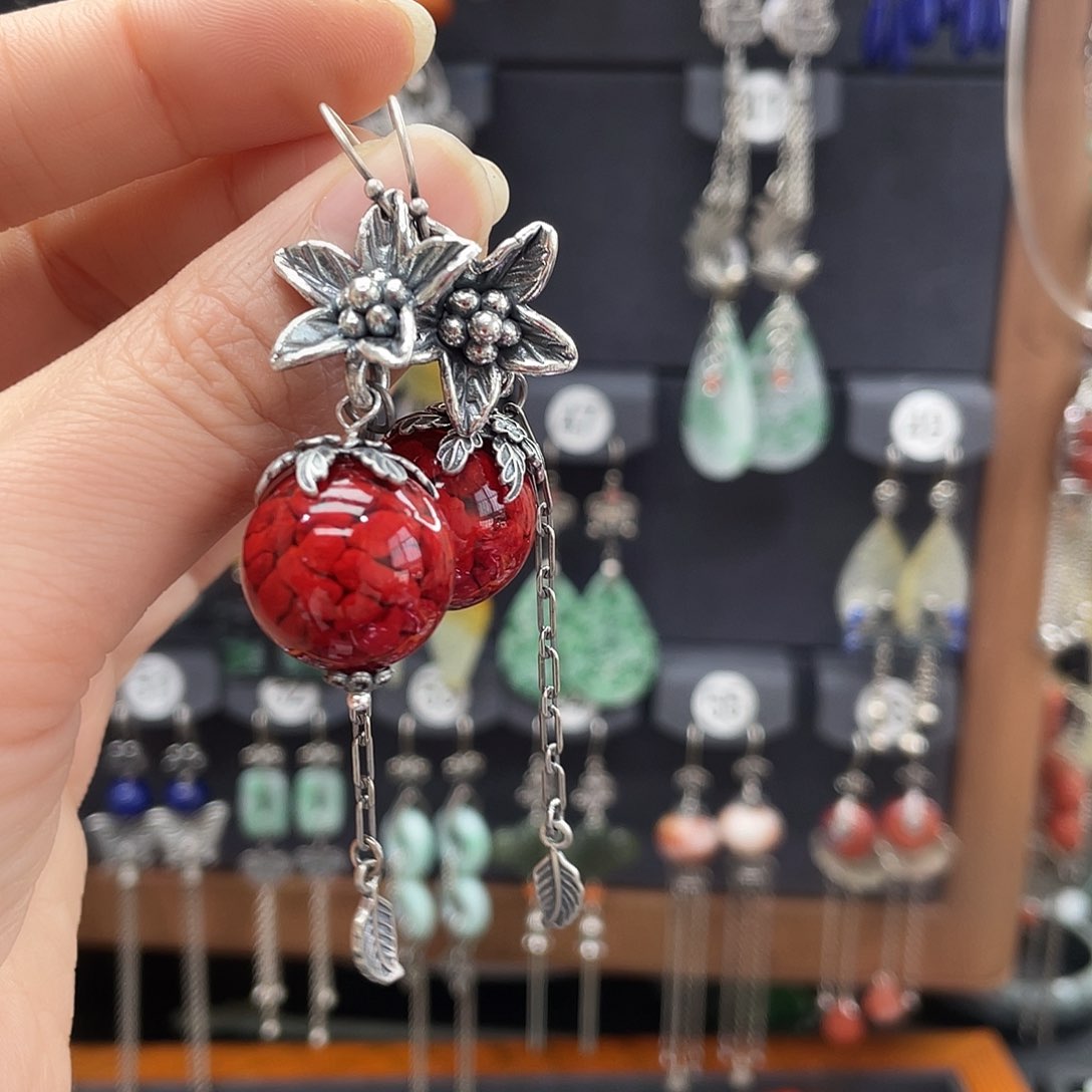 玛瑙/玉髓发饰银S925镶嵌@***音292yuijjhj