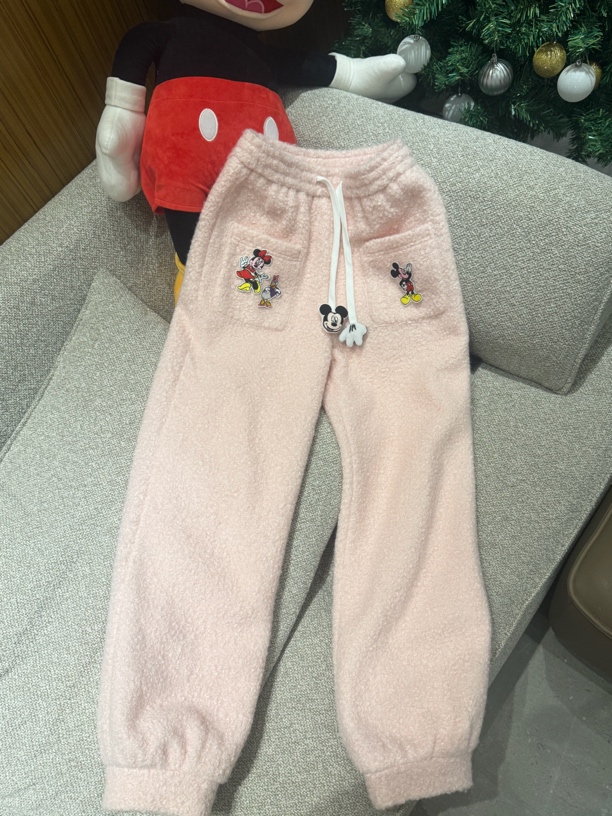 h5877 CC推荐 卡通抽绳圈圈毛绒束脚休闲裤