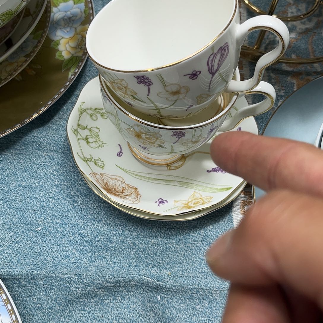 瓷片咖啡杯二个微瑕