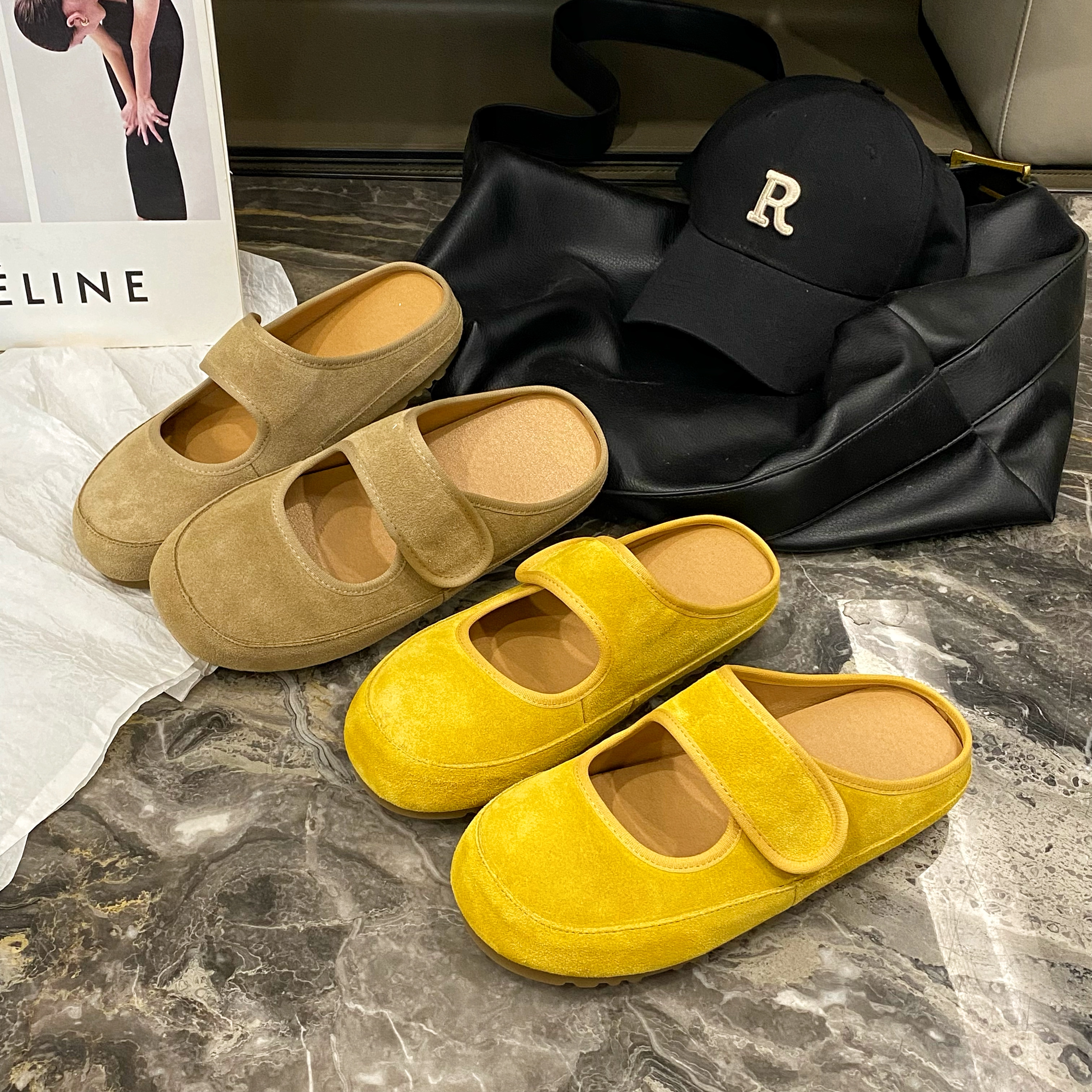 【猪猪家】厚底包头半拖鞋女2025春新款百搭外穿一脚蹬勃肯鞋单鞋