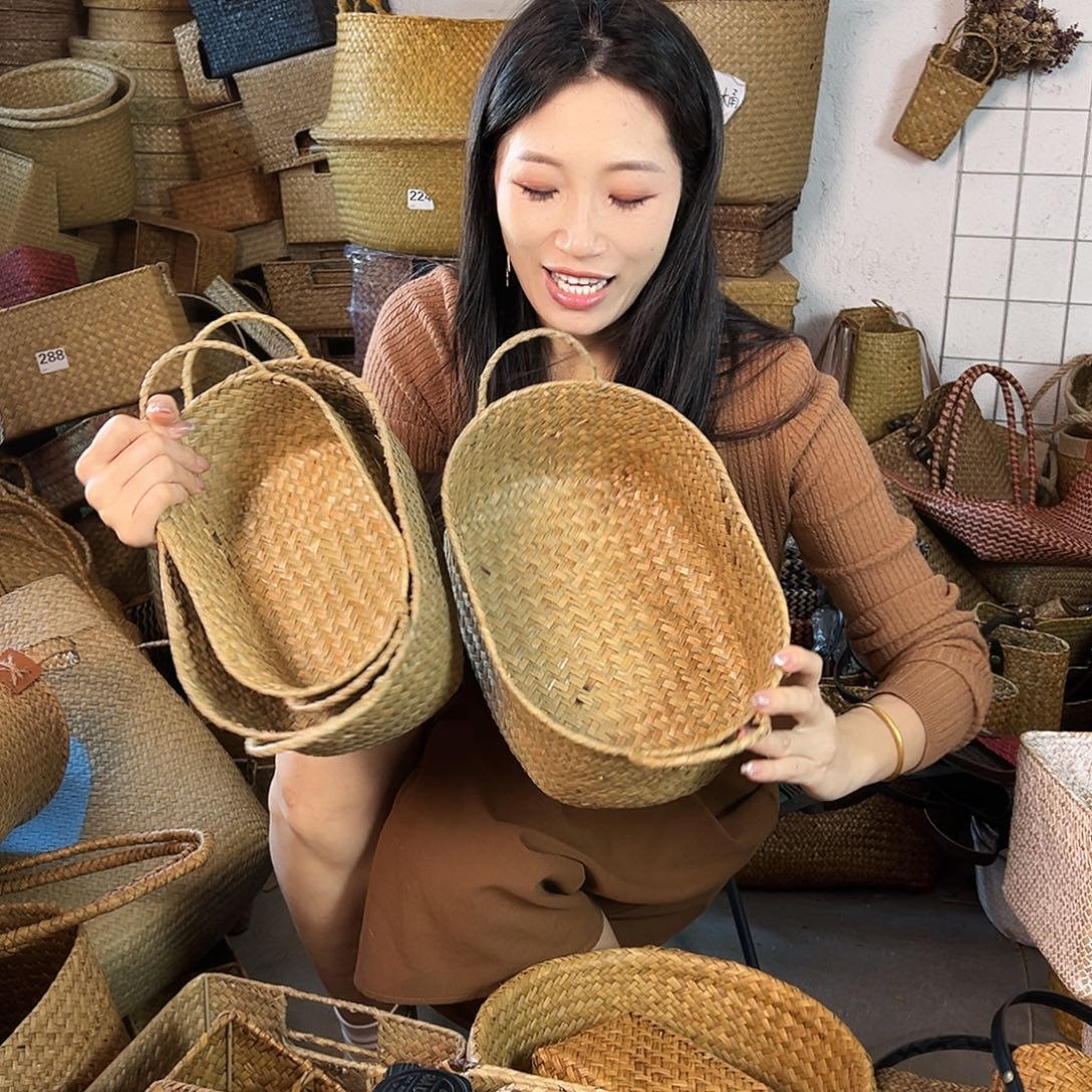 编织带草编包/草编收纳盒微瑕疵