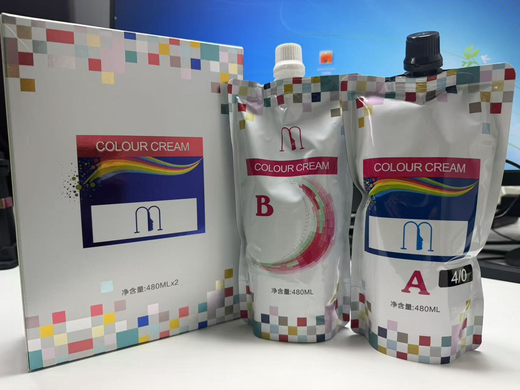 钰彩双袋大盒家用智能染发膏美发专用护理染发剂盖白发