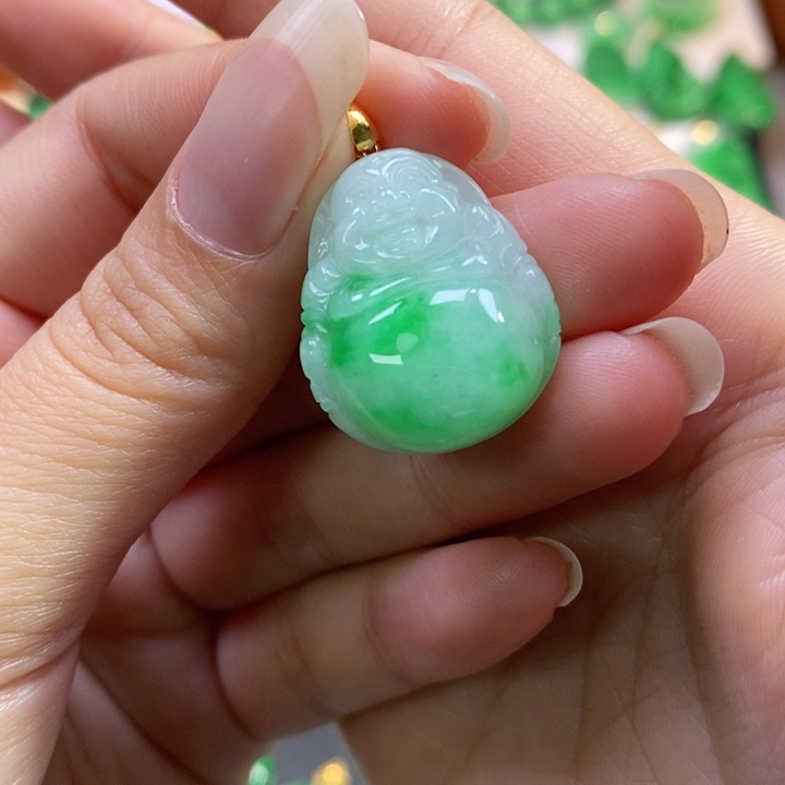 颈饰未镶嵌翡翠微****值吊坠