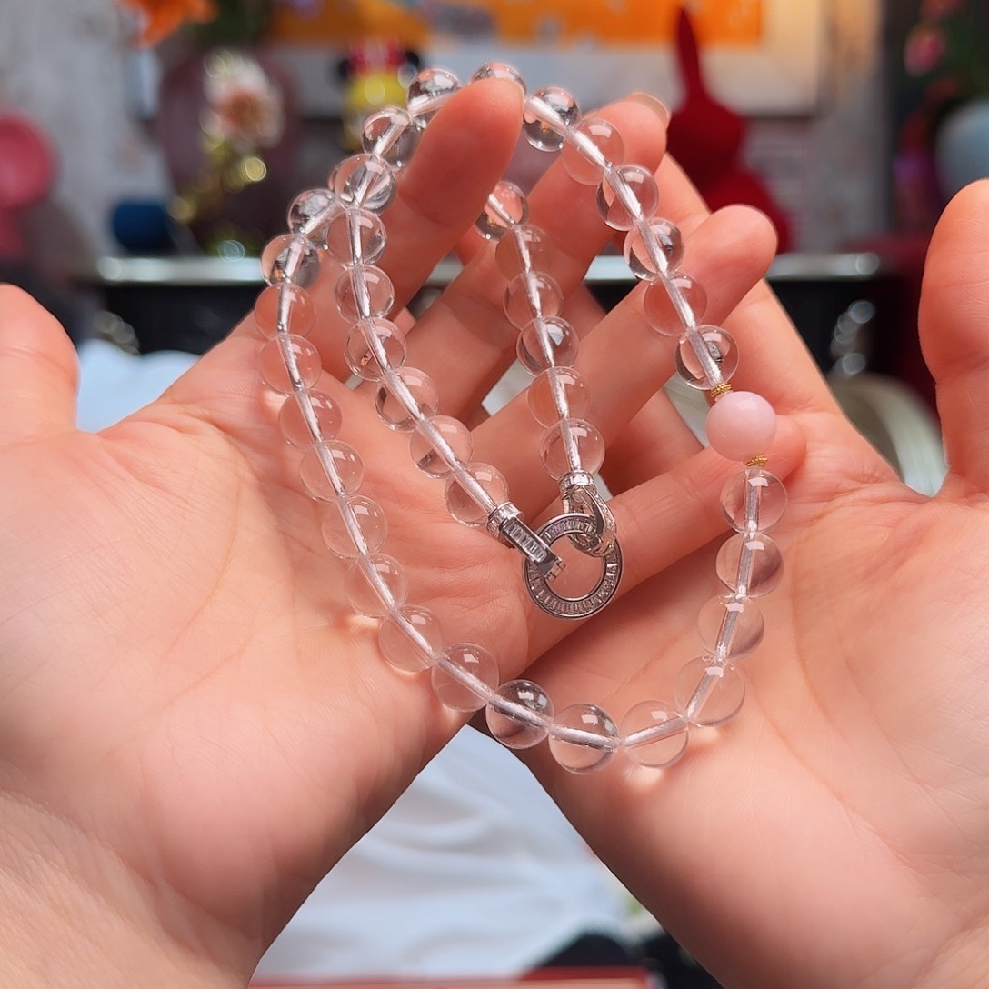 水晶手串18K金镶嵌项链