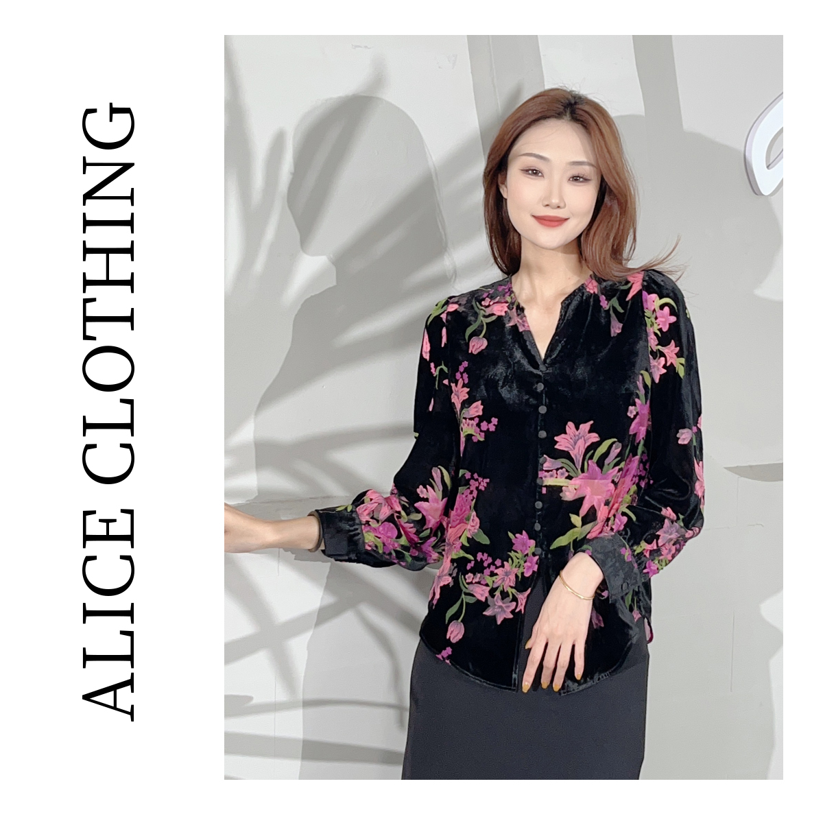 6 [alicelulu] “沪上繁花”时尚衬衫 浪漫丝滑 S2136710G