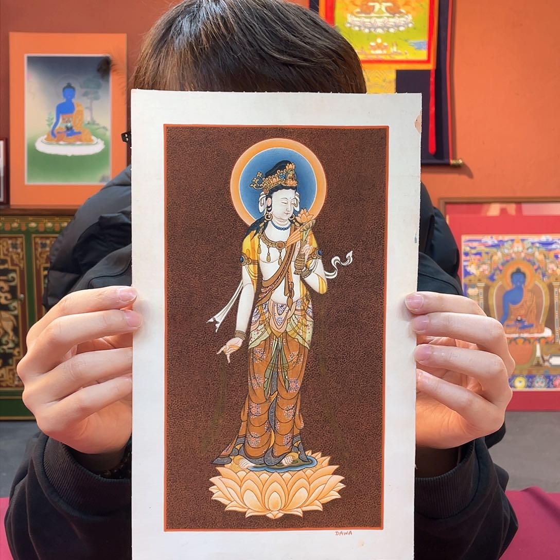 装裱画16×27观观纯手绘