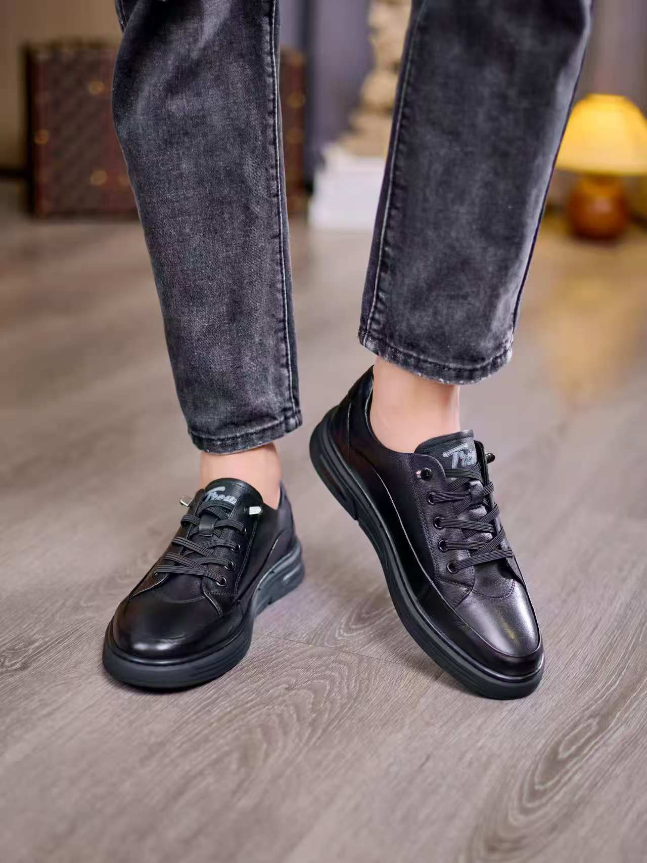 21512头层牛皮男士休闲百搭皮鞋