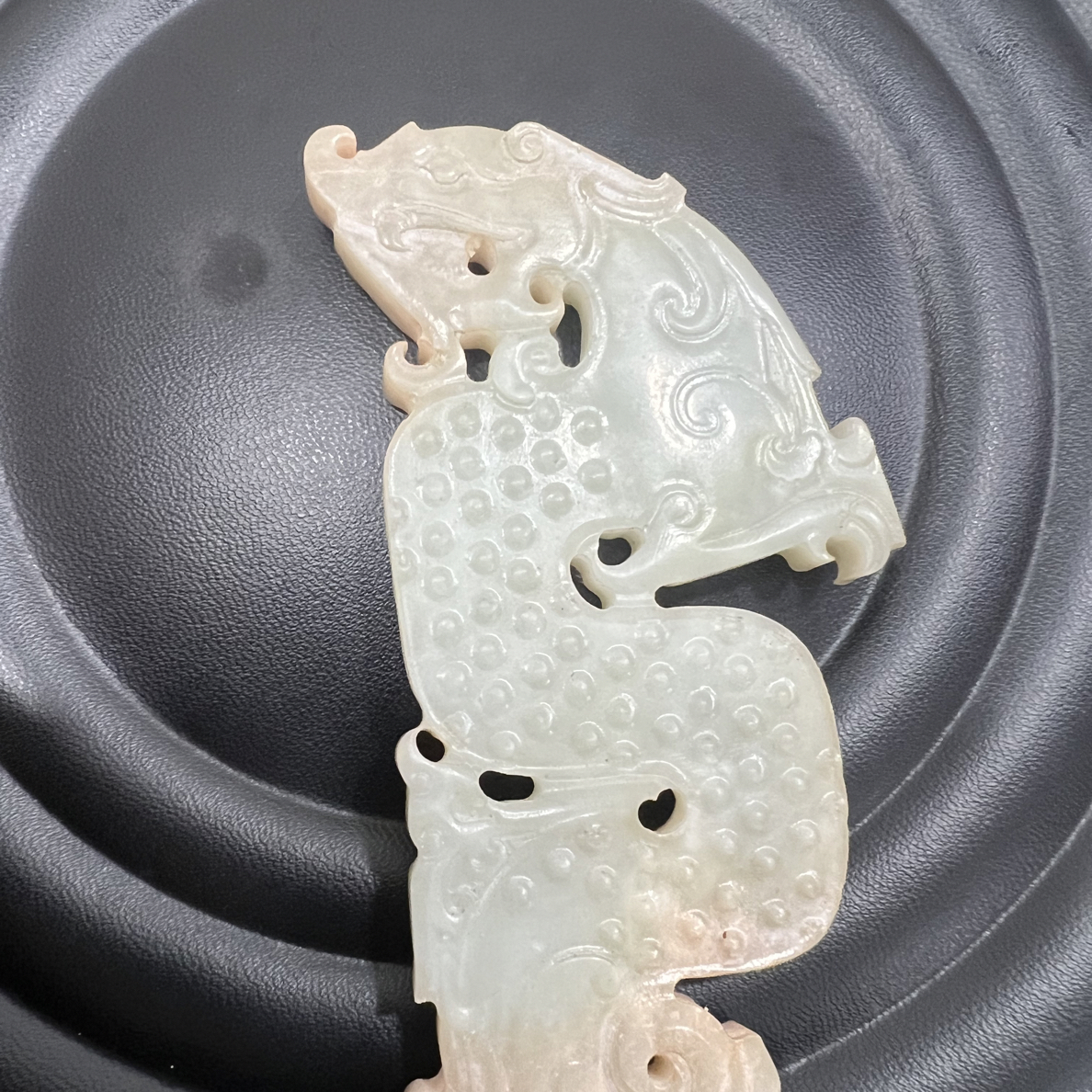 玉石龙形凰碧配饰摆件