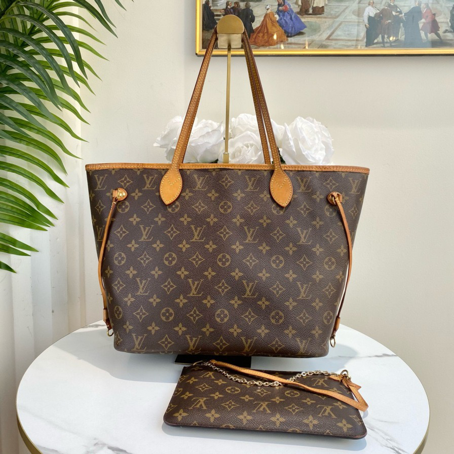 95新 LouisVuitton/路易威登 御古屋/21696/nf子母一套16年老花裂