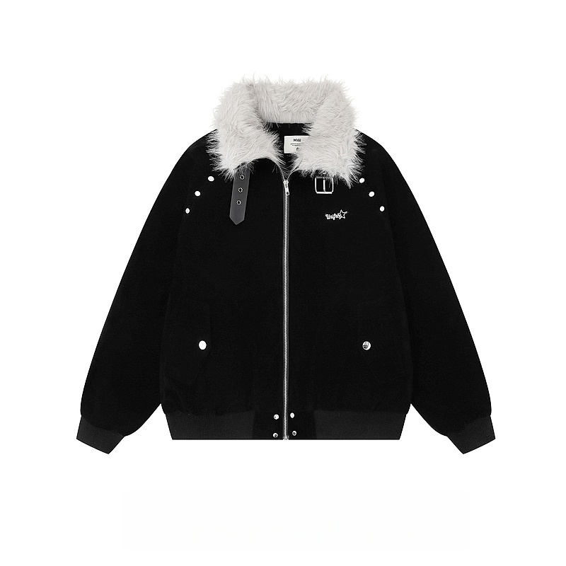 美式复古毛领设计感翻领棉服男女棉袄情侣保暖座山雕座山雕外套