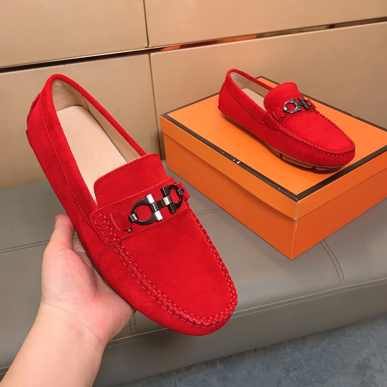 休闲风男士真皮豆豆鞋防臭磨砂皮男鞋时尚透气软底驾车鞋防滑耐磨