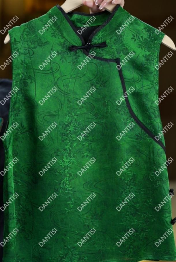 锦书《非遗美学》1581复古中式盘扣斜襟国风无袖马甲