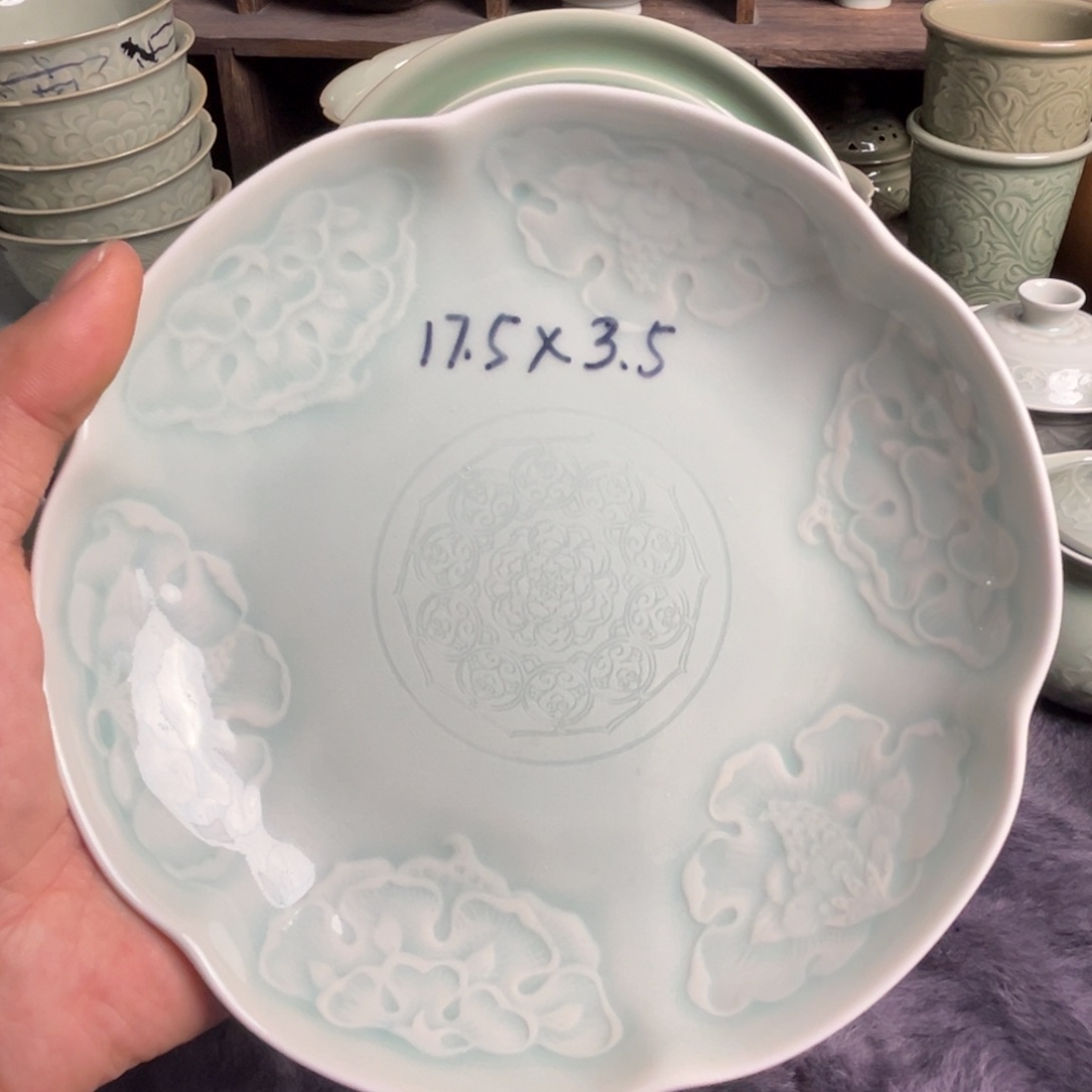 瓷大唐春花边牡丹盘