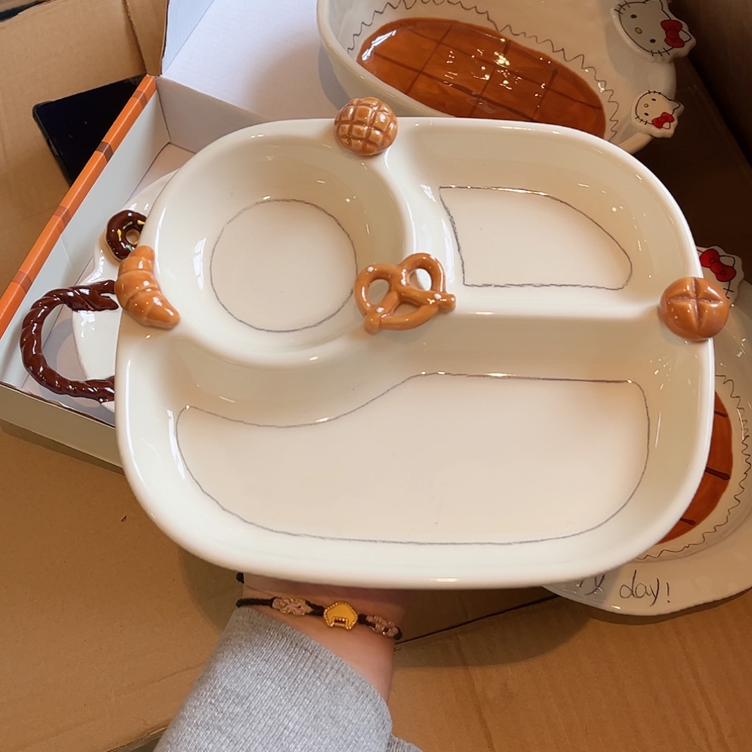 陶瓷碱水结系列分餐盘陶瓷餐具默认微微瑕