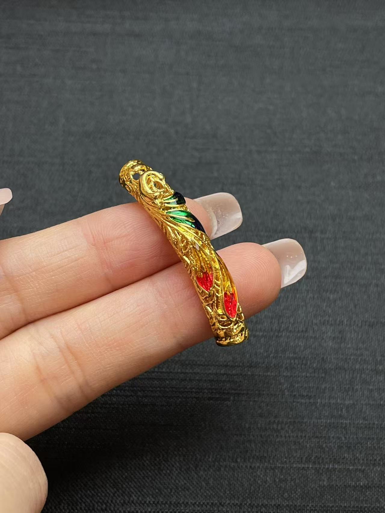 （MT) 18K 凤尾牌 半镯手绳牌 配绳