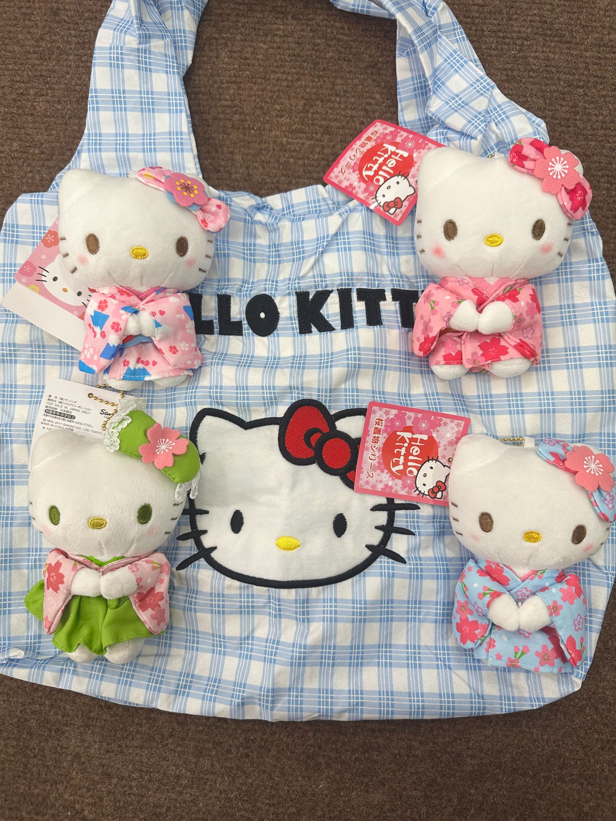和服KittyhelloKitty包包挂件挂饰可爱毛绒kitty挂件