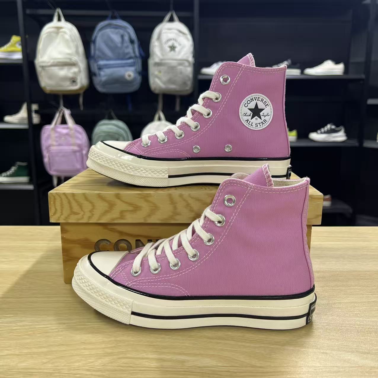 Converse匡威1970s三星标经典常青款高帮休闲帆布鞋粉色A03795C
