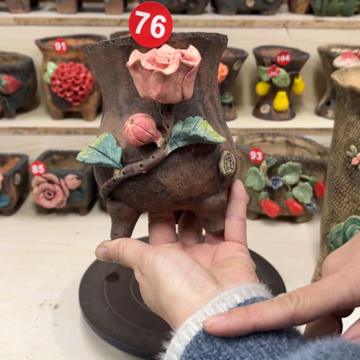 【闪购商品】紫砂花盆76微瑕号内口8.5外高13