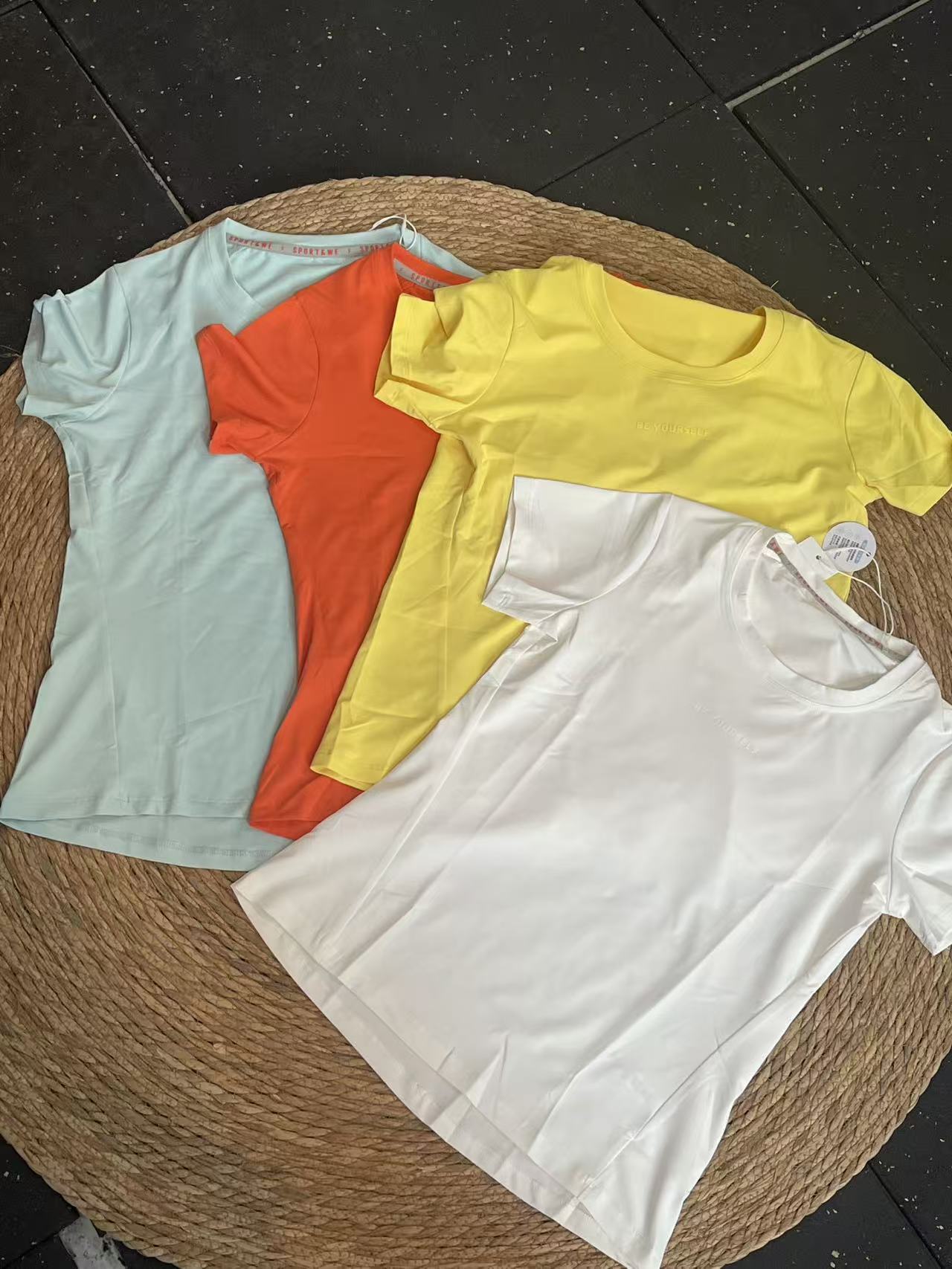 SW~圆领宽松运动上衣短袖S3SS4844休闲百搭舒适运动瑜伽健身(50EF