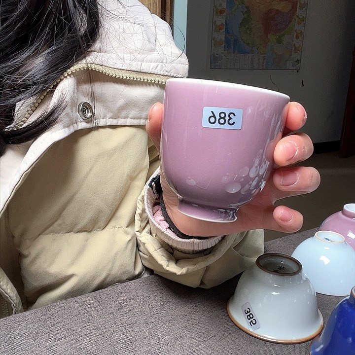 烟紫不开片手握杯容量120毫升