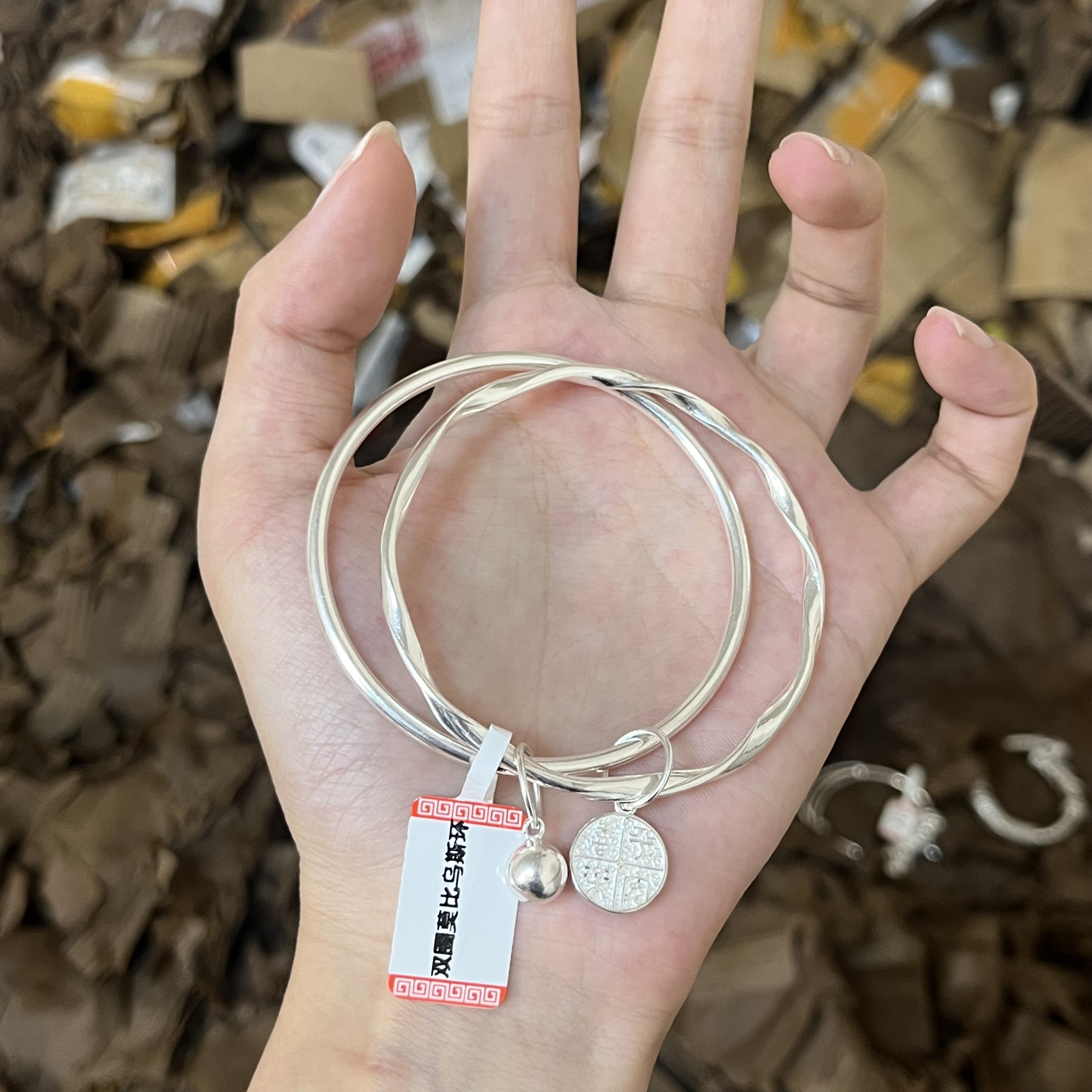 精品银手镯（无礼盒）S017