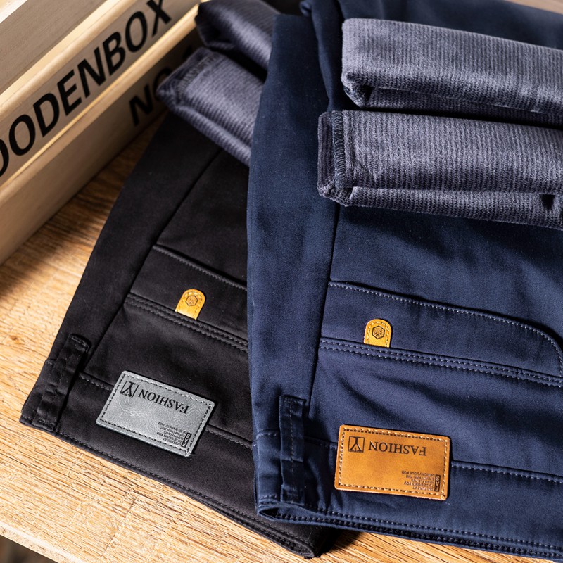 【马董】冬季亲肤男士百搭休闲裤直筒加绒加厚长裤P388