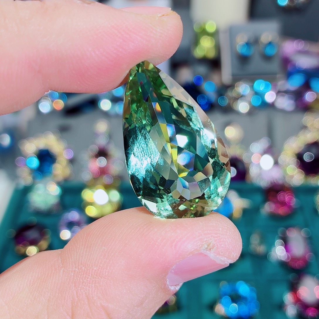 小***子水晶未镶嵌戒指水滴型