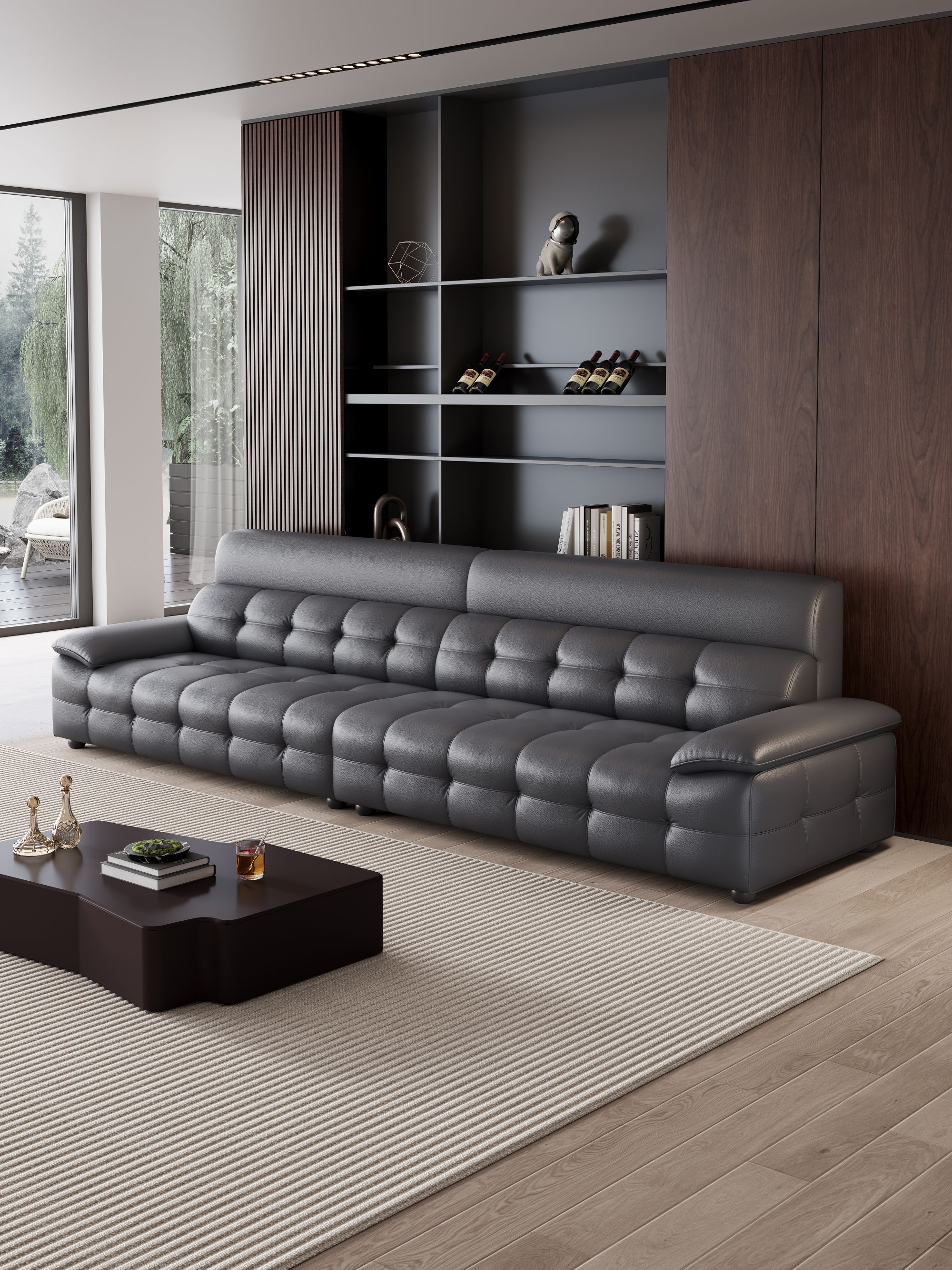 劳伦斯高靠背2025年新款全真皮沙发中小户型客厅简约意式皮沙发