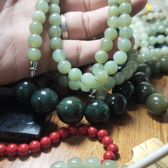 和田玉（青白玉）手链未镶嵌