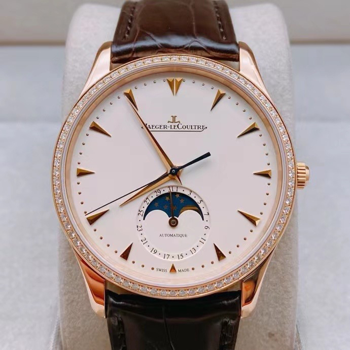 99新 Jaeger-LeCoultre/积家 原钻月相 39mm 玫瑰金 针扣