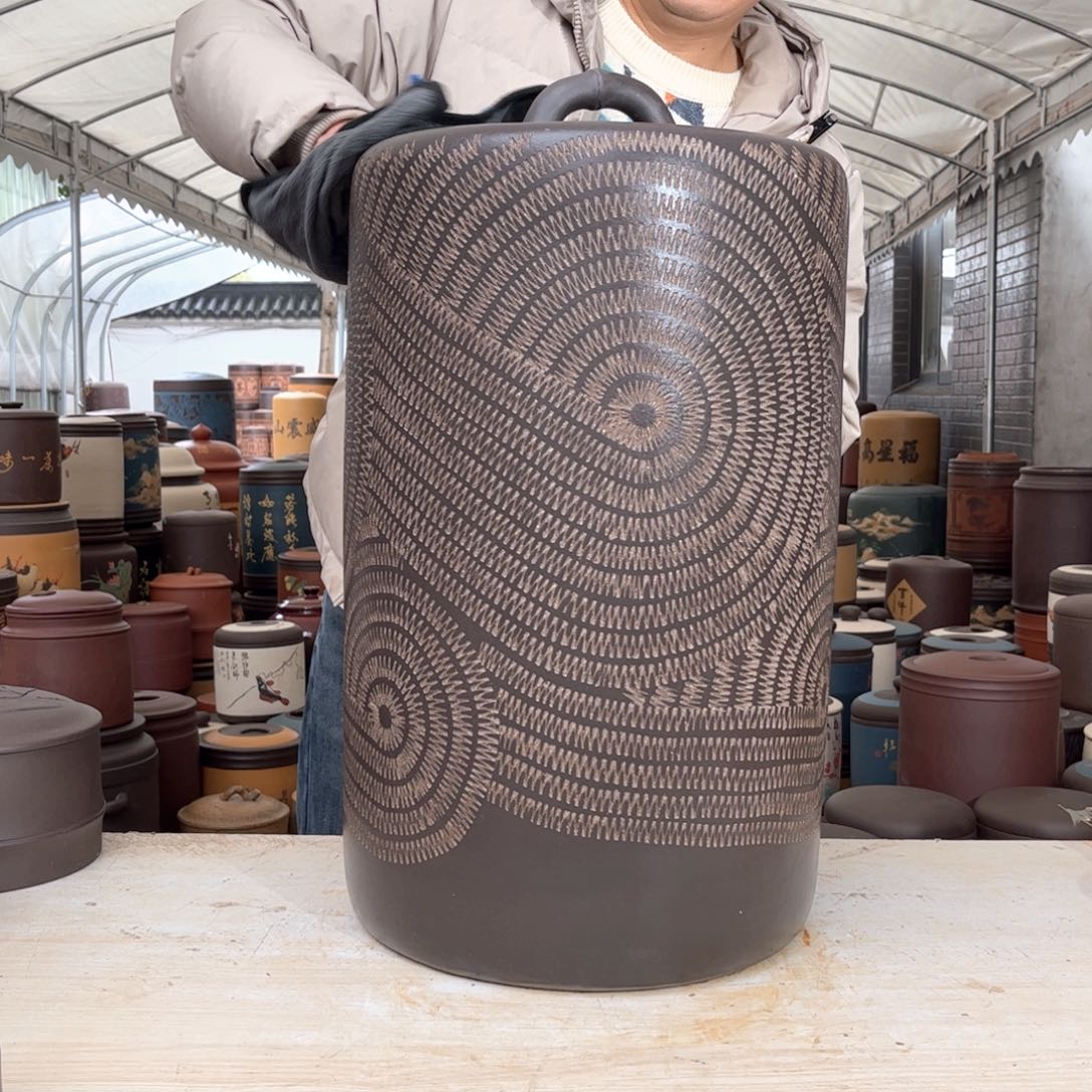 紫砂茶叶罐60 饼茶叶罐