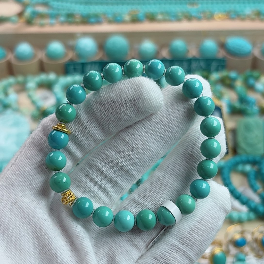 绿松石18K金镶嵌珠宝奇石