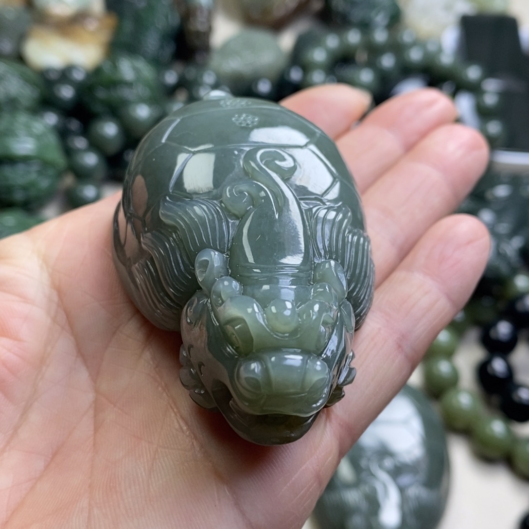 没***子和田玉未镶嵌手链和田玉且末料龙鬼手把