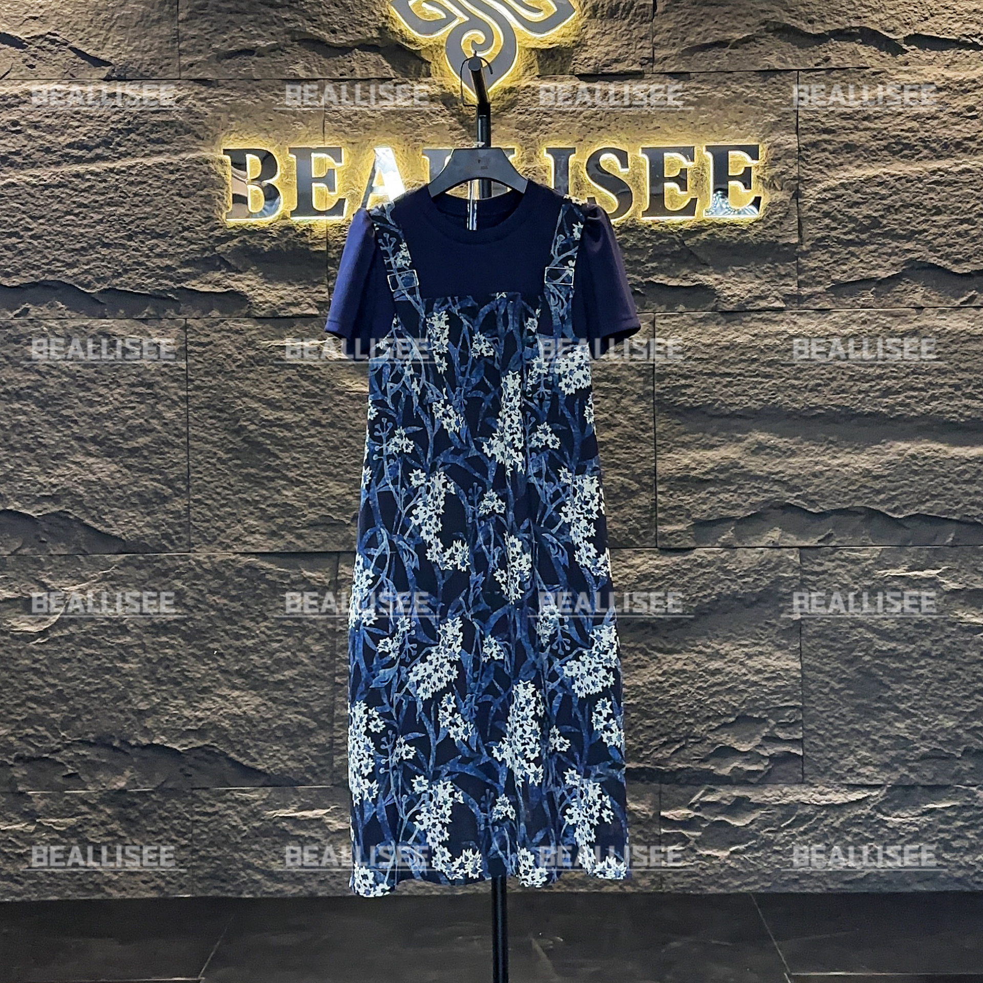 【FF专属】【15】夏季新款短袖显瘦气质中长款大码连衣裙-BLS-A123