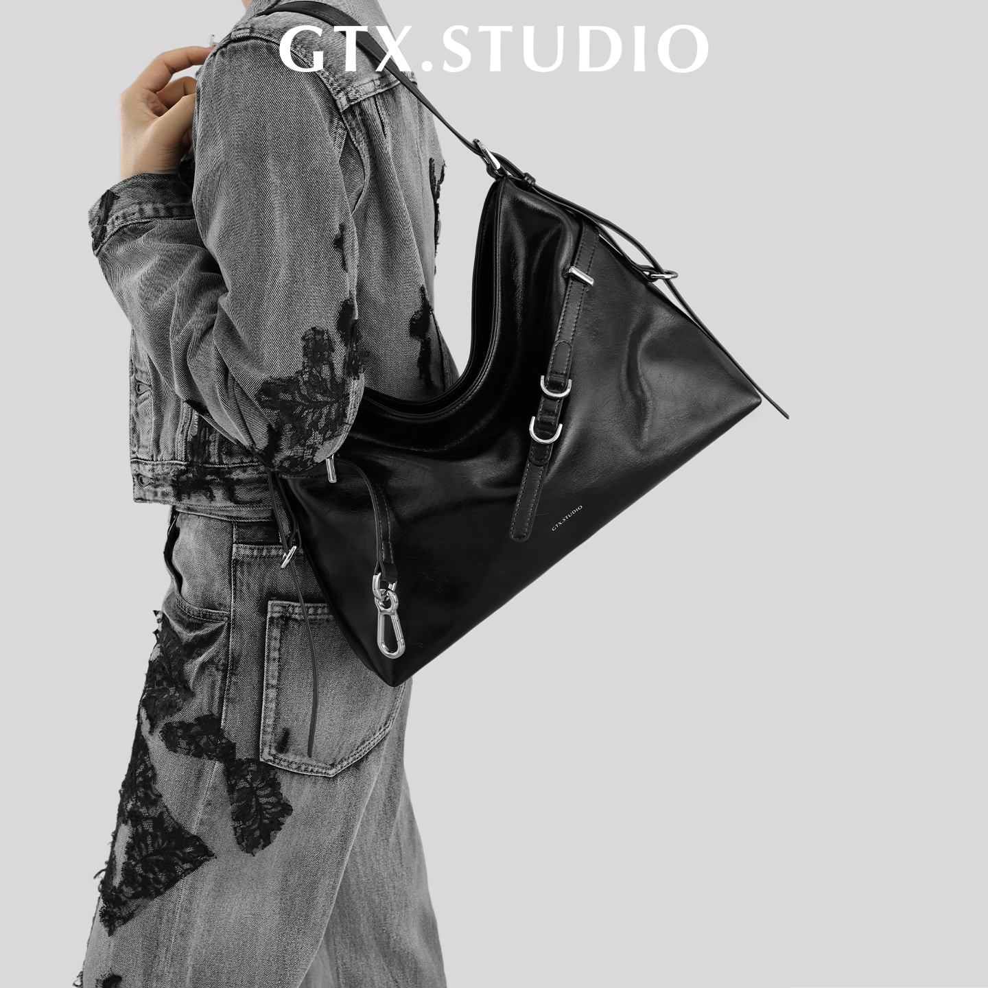 【谷田西】小众牛皮托特包女大容量高级松弛感通勤hobo包斜挎大包