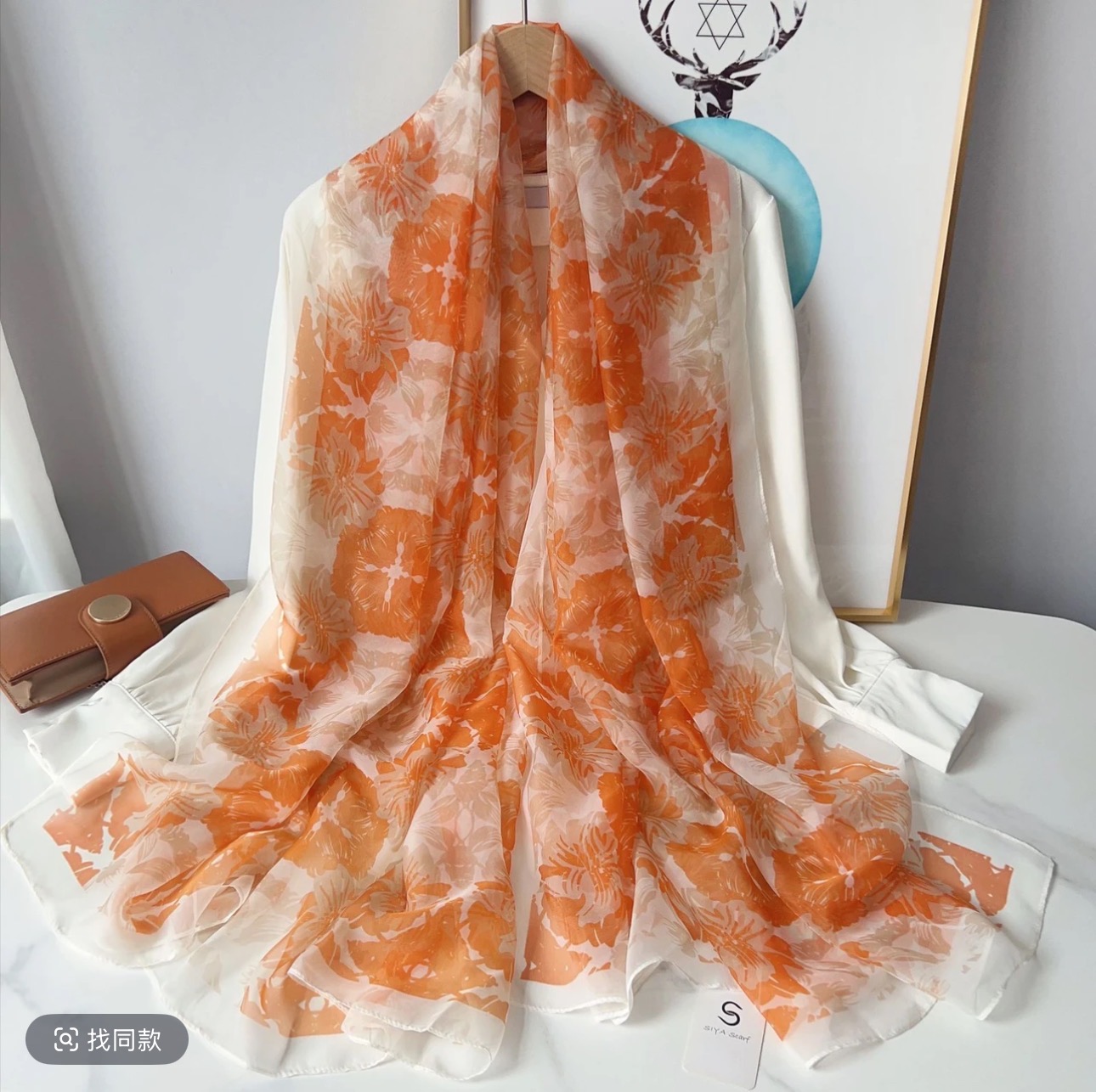 994休闲丝巾薄款成人披肩时尚洋气夏季女士大方轻薄复古气质春秋