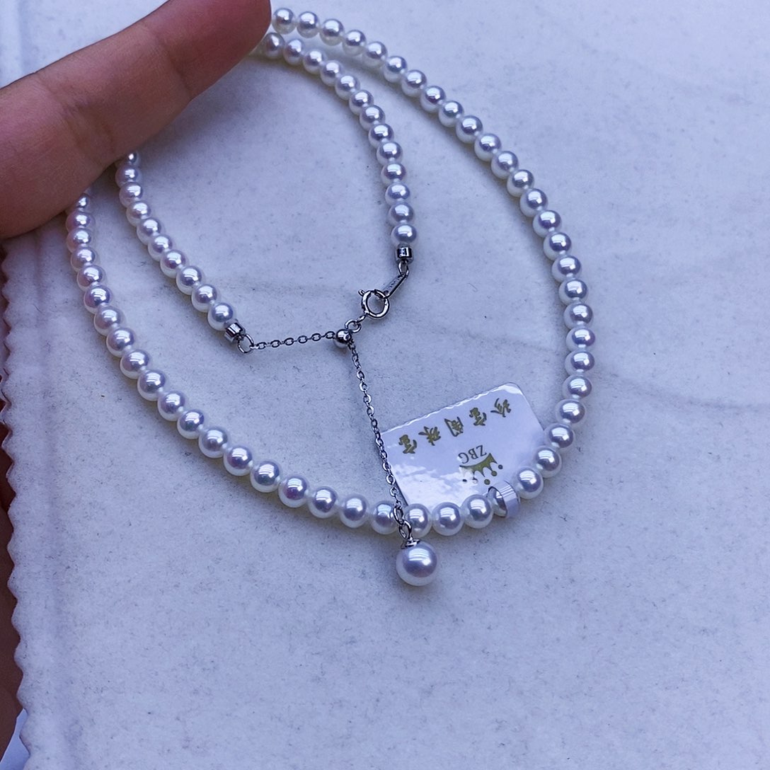 凤***飞淡水珍珠银S925镶嵌颈饰