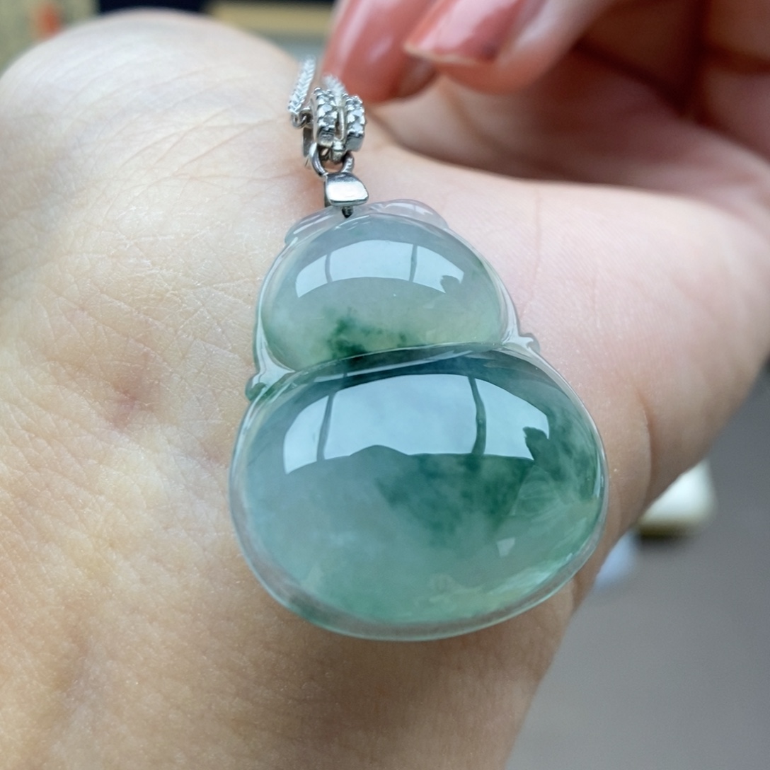 翡翠银S925镶嵌颈饰吊坠48