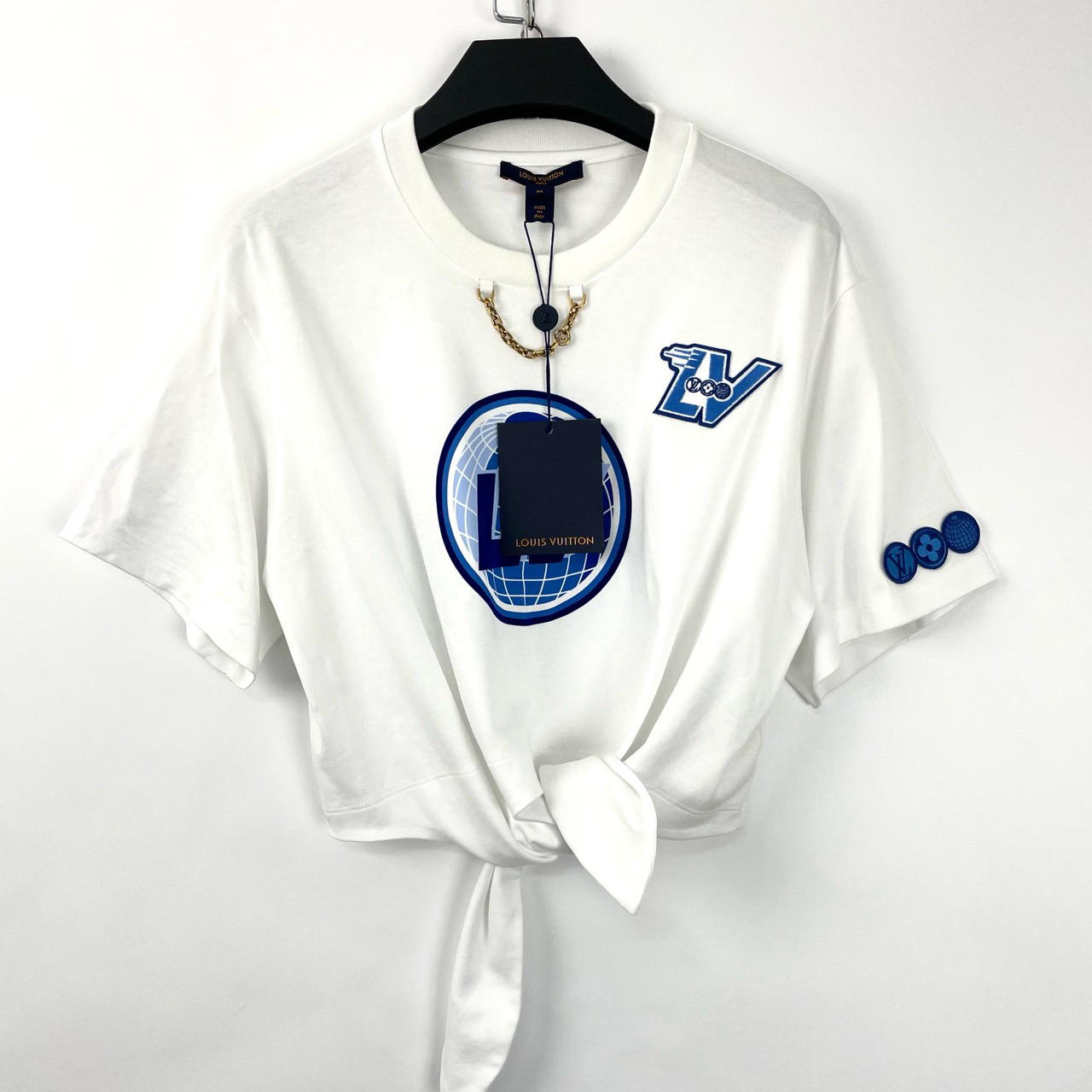 99新 LouisVuitton/路易威登 M码/地球刺绣字母短袖/06653