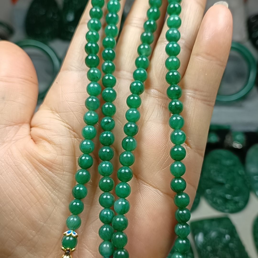 独山玉珠串108☆6未镶嵌