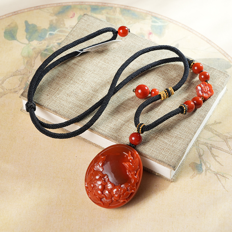 【老掌柜讲珠宝】南红花雕刻吊坠 ALC050819