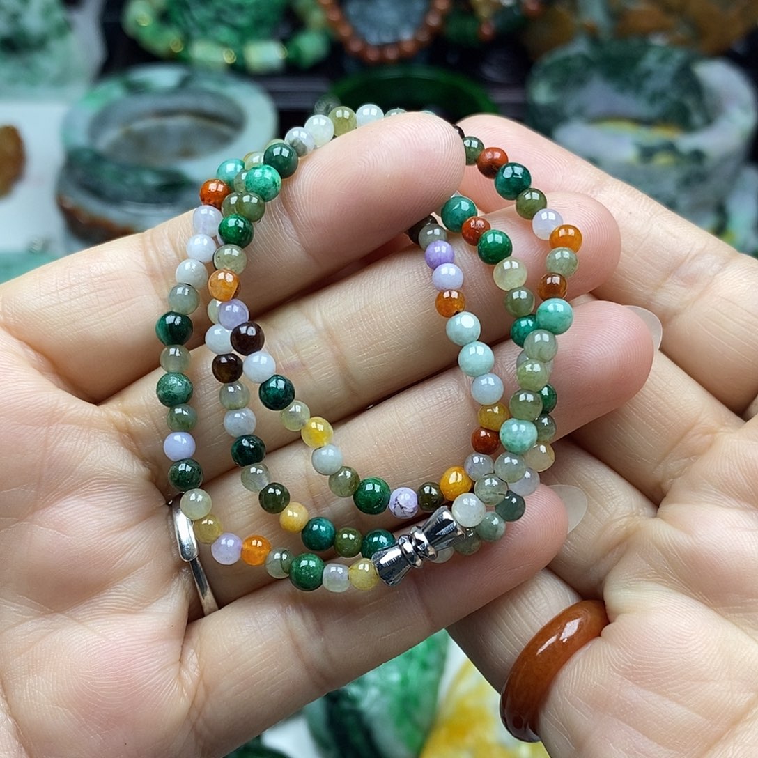 颈饰未镶嵌翡翠小米珠妈妈链